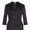 1950s Black Silk Evening Dress With Peplum and Beaded Collar