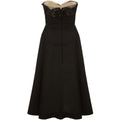 1950s Black Strapless Vintage Dress With Sweetheart Neckline and Lace Trim