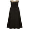 1950s Black Strapless Vintage Dress With Sweetheart Neckline and Lace Trim
