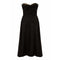 1950s Black Strapless Vintage Dress With Sweetheart Neckline and Lace Trim
