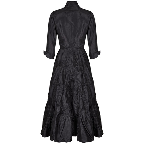 1950s Ceil Chapman Black Silk Taffeta Full Circle Dress