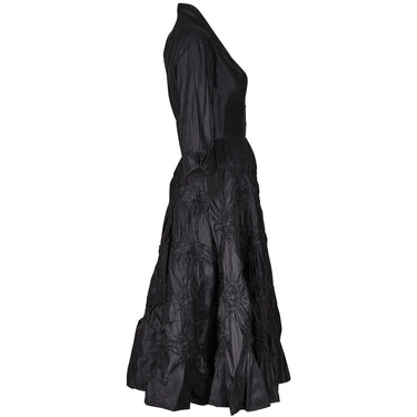1950s Ceil Chapman Black Silk Taffeta Full Circle Dress