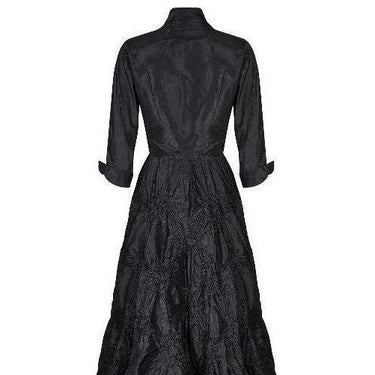 1950s Ceil Chapman Black Silk Taffeta Full Circle Dress