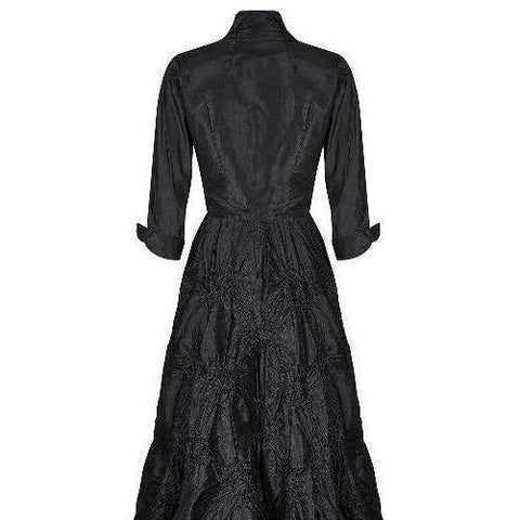 1950s Ceil Chapman Black Silk Taffeta Full Circle Dress