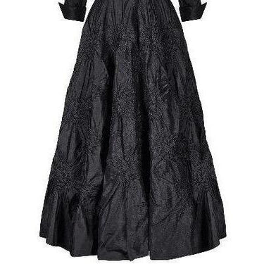 1950s Ceil Chapman Black Silk Taffeta Full Circle Dress