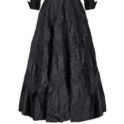 1950s Ceil Chapman Black Silk Taffeta Full Circle Dress