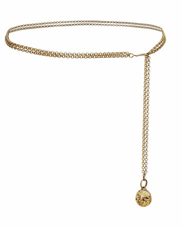 1950s Chanel Lion Medallion Cable Chain Belt