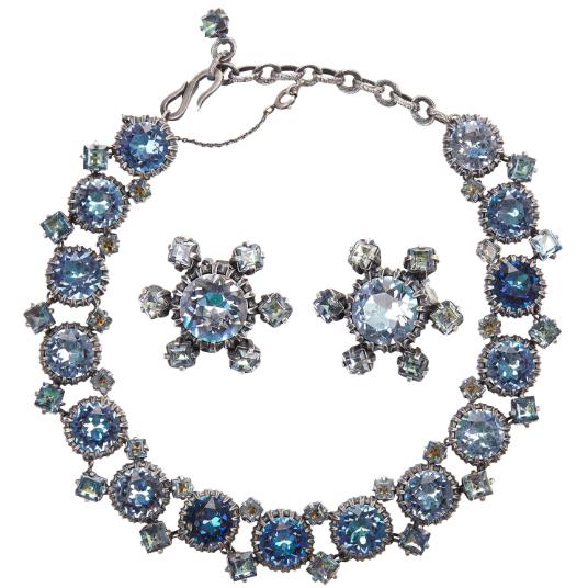 1950s Christian Dior Blue Crystal Necklace