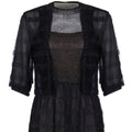 1950s Christian Dior Demi Couture Beaded Black Mesh Dress and Jacket
