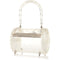 1950s Clear Carved Lucite & Rhinestone Barrel Bag