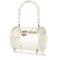 1950s Clear Carved Lucite & Rhinestone Barrel Bag