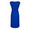 1950s Couture Cobalt Blue Silk Chiffon Evening Dress With Matching Slip
