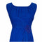 1950s Couture Cobalt Blue Silk Chiffon Evening Dress With Matching Slip