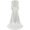 1950s Cream Silk and Lace Wedding Dress with Train