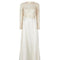 1950s Cream Silk and Lace Wedding Dress with Train
