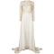 1950s Cream Silk and Lace Wedding Dress with Train