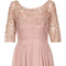 1950s Dusky Pink Corded Lace and Silk Chiffon Dress