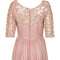 1950s Dusky Pink Corded Lace and Silk Chiffon Dress
