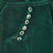 1950s Emerald Green Velvet Evening Dress with Crystal Buttons