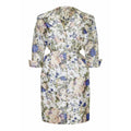 1950s Floral Taffeta Silk Couture New Look Style Dress