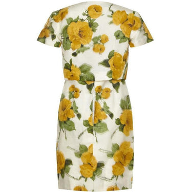 ARCHIVE - 1950s French Couture Silk Organza Floral Print Dress and Jacket Suit