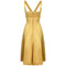 1950s Gold Pleated Bodice Silk Cocktail Dress with Bow Detail