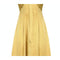 1950s Gold Pleated Bodice Silk Cocktail Dress with Bow Detail