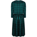 1950s Green and Black Plaid Cheque Dress and Jacket