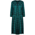 1950s Green and Black Plaid Cheque Dress and Jacket