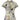1950s Grey Textured Nylon Crepe Printed Dress