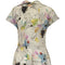 1950s Grey Textured Nylon Crepe Printed Dress