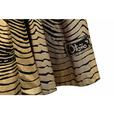 ARCHIVE - 1950s Hand Painted Gold Mexican "Autumn" Themed Skirt With Bronze Flowers