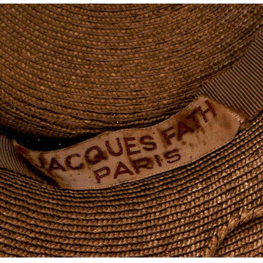 ARCHIVE: 1950s Haute Couture Jacques Fath Straw Fascinator Hat