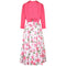 1950s Horrockses Pink Floral Rose Print Cotton Dress with Bolero Jacket