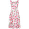 1950s Horrockses Pink Floral Rose Print Cotton Dress with Bolero Jacket