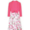 1950s Horrockses Pink Floral Rose Print Cotton Dress with Bolero Jacket