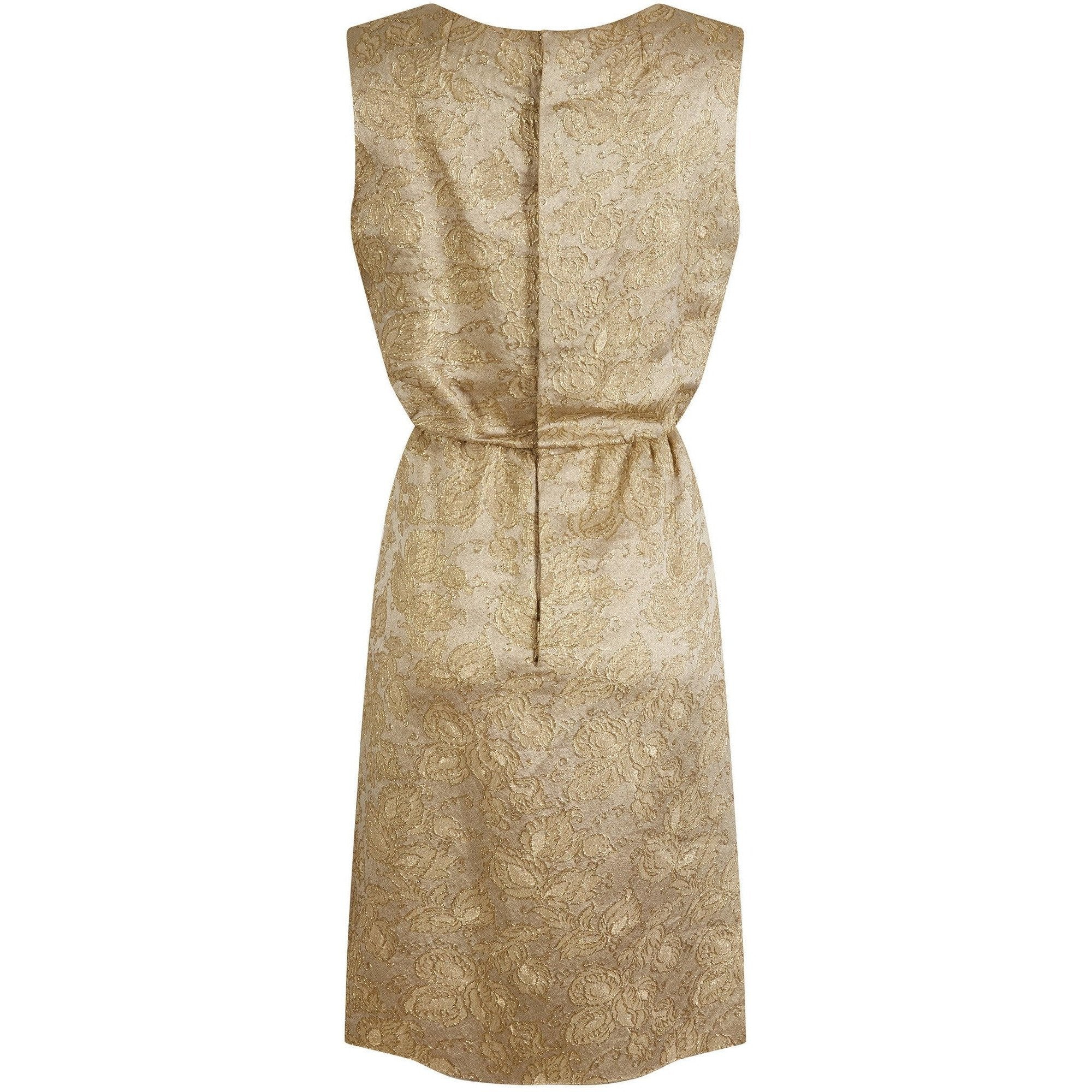 1950s Jacques Heim Demi Couture Gold Brocade Shift Dress