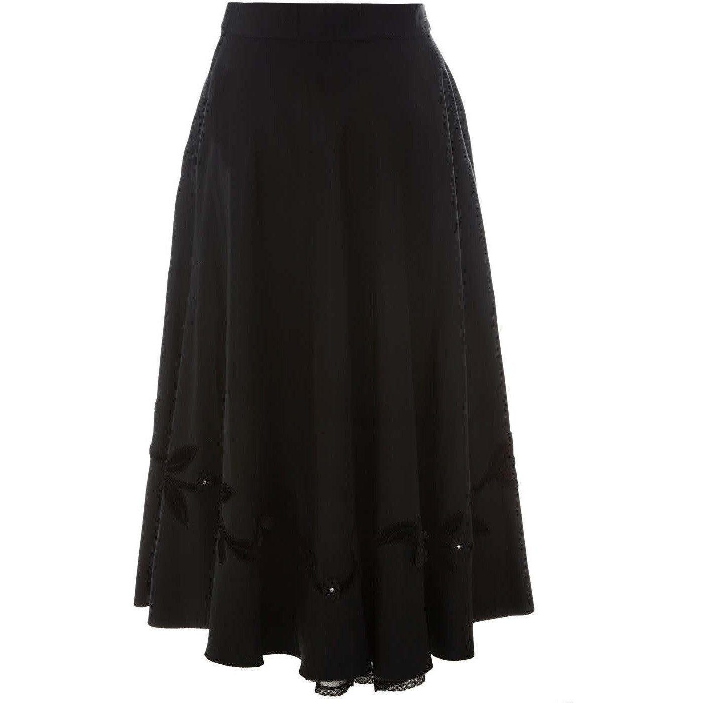 1950s Janet Cotton Velvet Applique Skirt