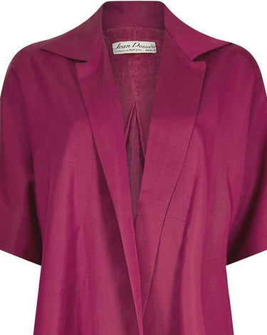 1950s Jean Dessès Haute Couture Silk Mulberry Silk Swing Jacket