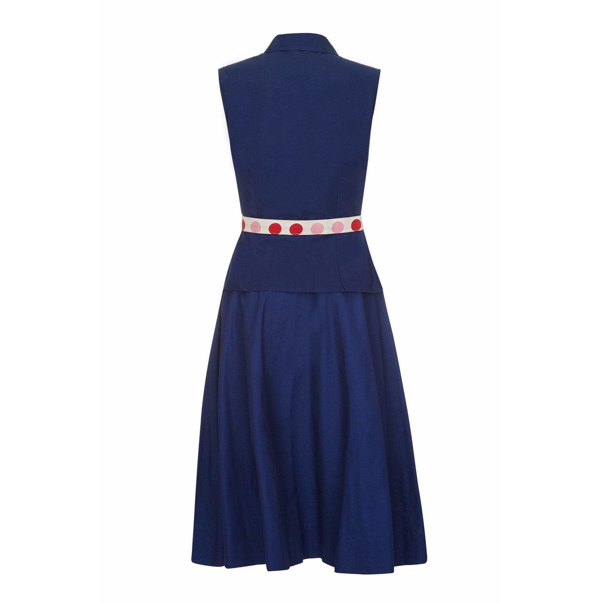 1950s Jonathan Logan Navy Two Piece Set With Coloured Button Feature