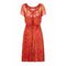 1950s Lachasse Couture Printed Silk Chiffon Dress With Belt Detail