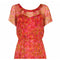 1950s Lachasse Couture Printed Silk Chiffon Dress With Belt Detail