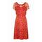 1950s Lachasse Couture Printed Silk Chiffon Dress With Belt Detail