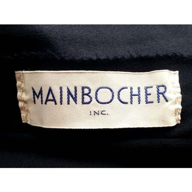 ARCHIVE - 1950s Mainbocher Couture Black Silk Evening Dress