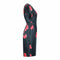 1950s Navy and Pink Silk Rose Print Dress