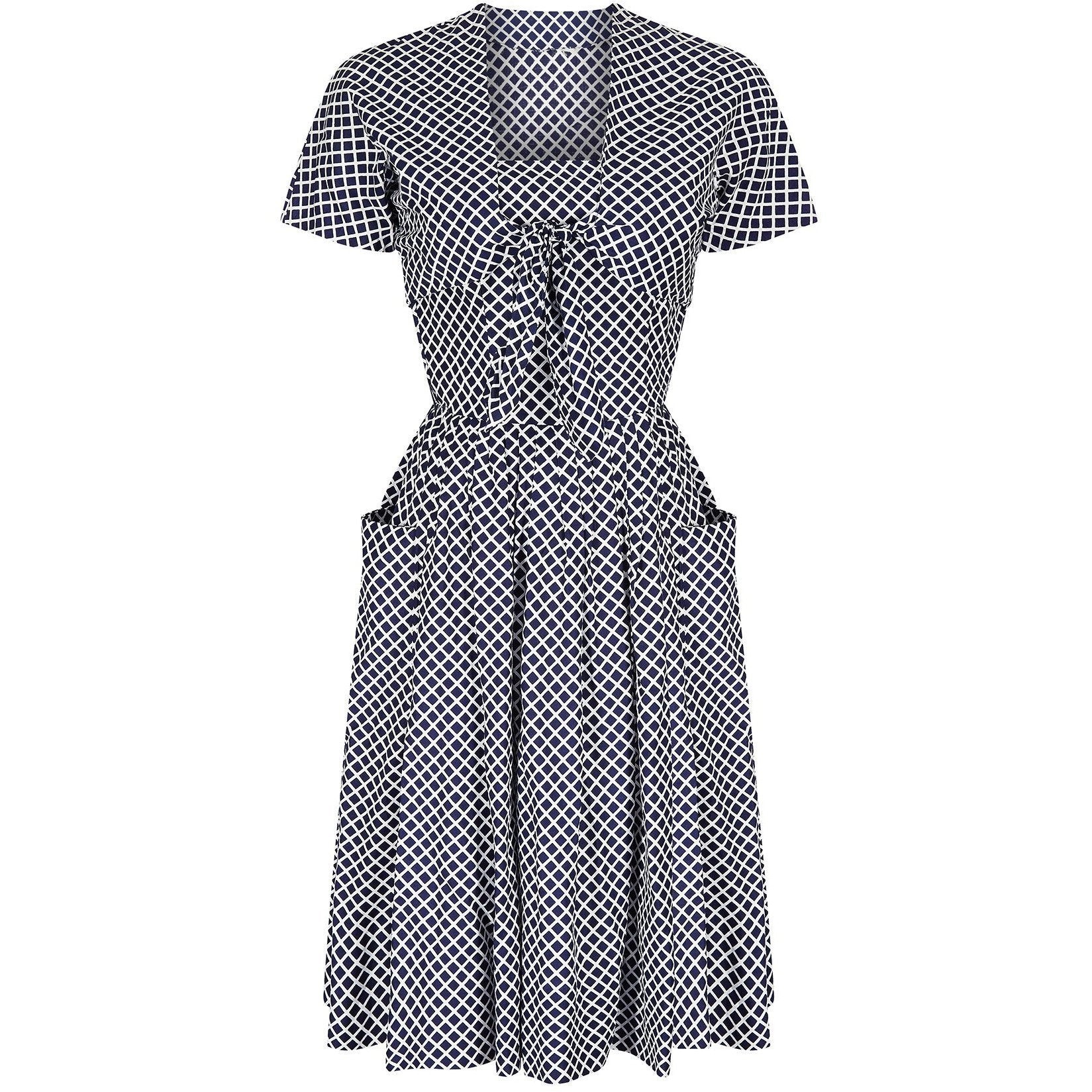 1950s Navy and White Check Dress with Bolero Jacket