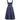 1950s Navy And White Polkadot Couture Dress With Structured Bodice