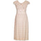 1950s Pale Pink Lace Tiered Dress With Rhinestone Detail