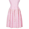 1950s Pink and White Gingham Cheque Sequined Dress