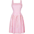 1950s Pink and White Gingham Cheque Sequined Dress
